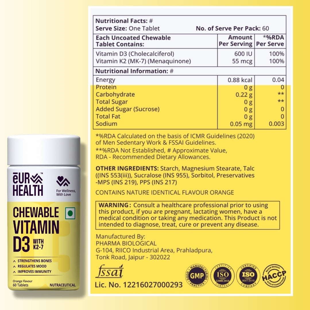 Chewable Vitamin D3 With K2-7