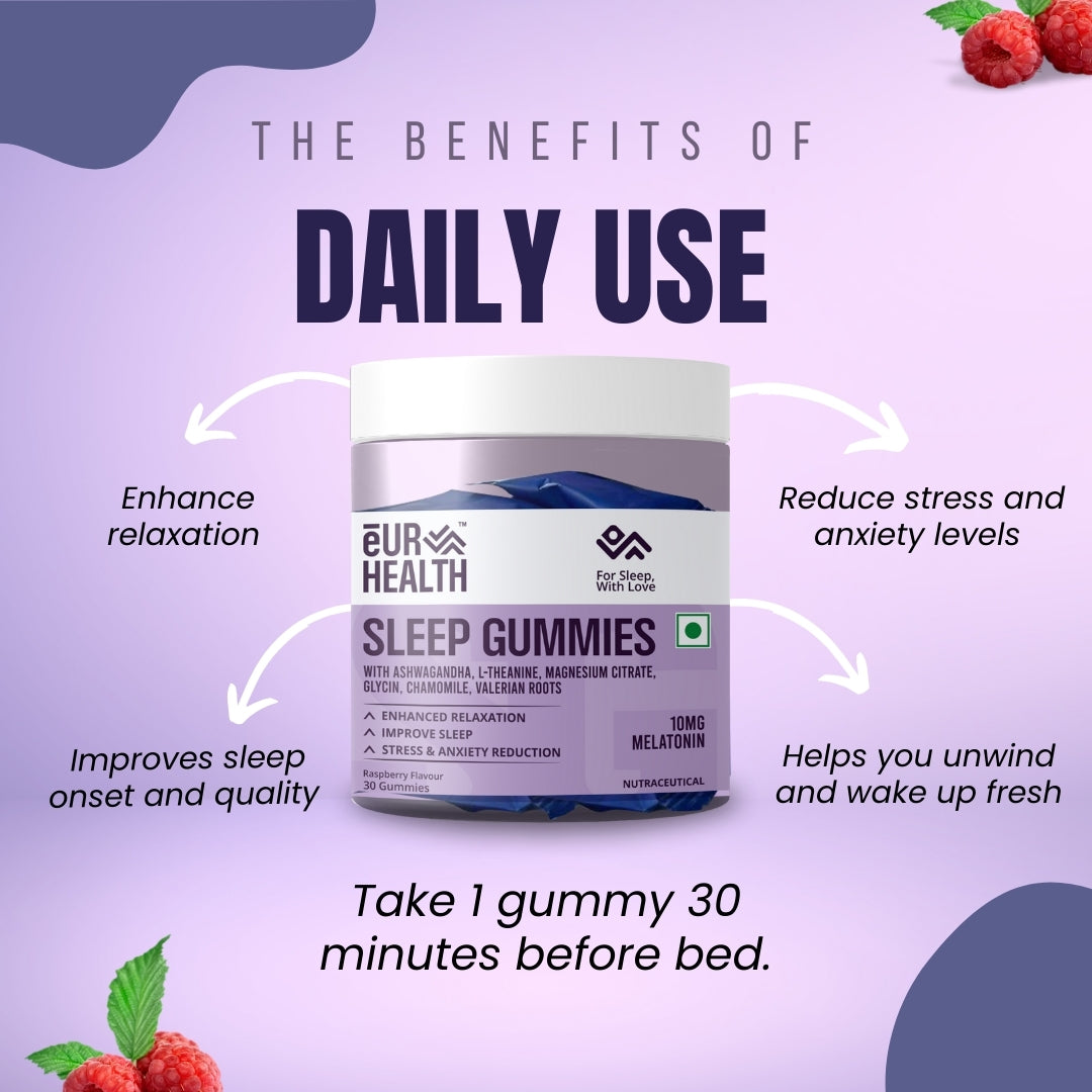 Sleep Gummies With Ashwagandha, L-Theanine, Magnesium Citrate, Glycine, Chamomile, Valerian Root