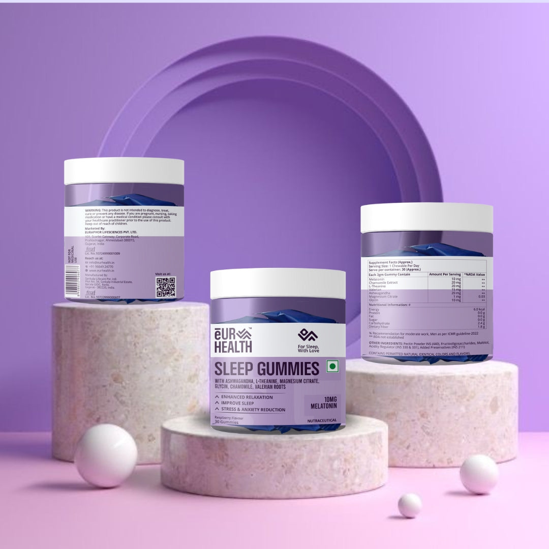 Sleep Gummies With Ashwagandha, L-Theanine, Magnesium Citrate, Glycine, Chamomile, Valerian Root