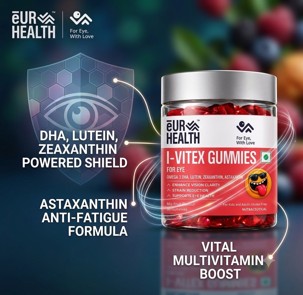 I-VITEX Gummies in a mouth-watering Mixed Fruit flavor | Protect your eyes from Screen Strain