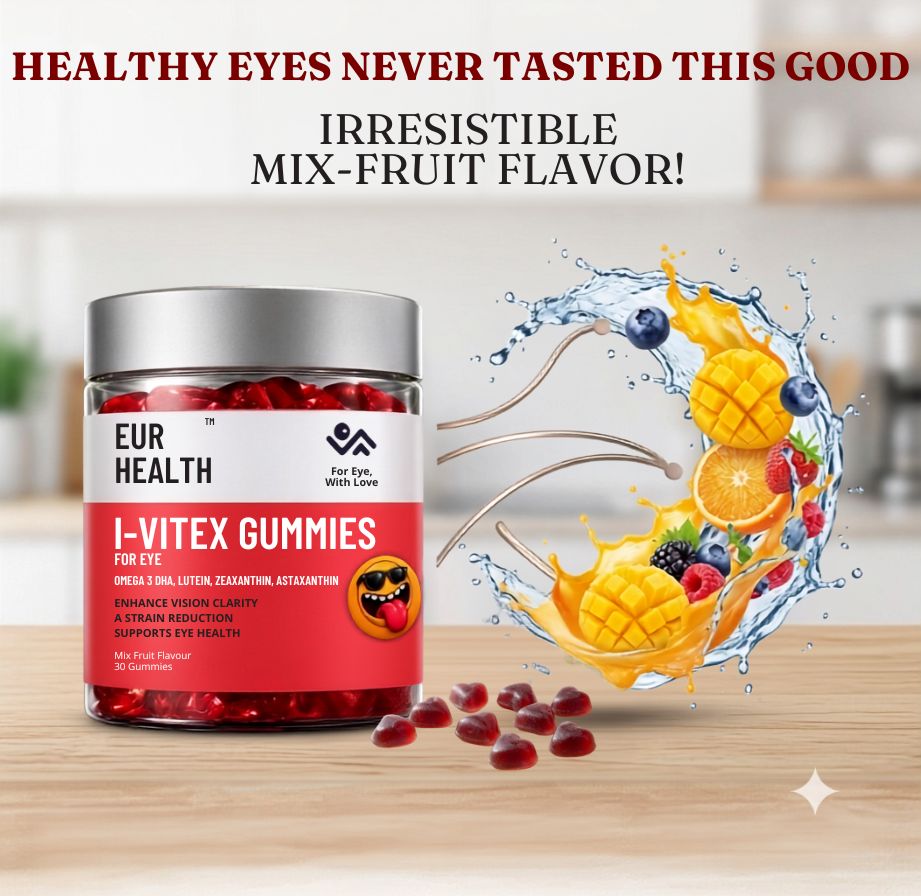 I-VITEX Gummies in a mouth-watering Mixed Fruit flavor | Protect your eyes from Screen Strain
