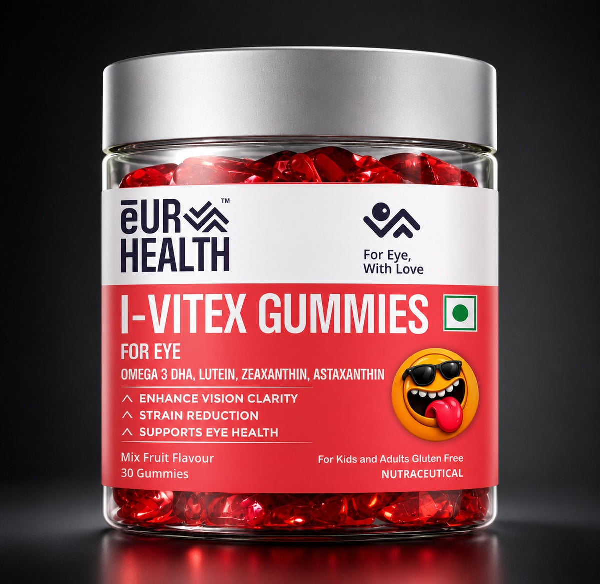 I-VITEX Gummies in a mouth-watering Mixed Fruit flavor | Protect your eyes from Screen Strain
